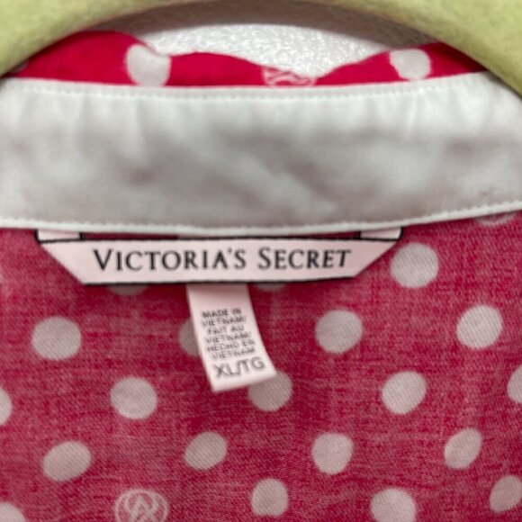 Victoria’s Secret pajama top XL magenta pink with white polka dots - Picture 4 of 6
